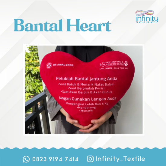 Bantal Hati Ukuran 52 X 45 cm