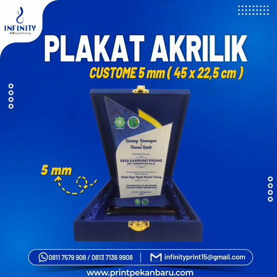Plakat Akrilik 5 mm Custom Uk (45 x 22,5 cm)