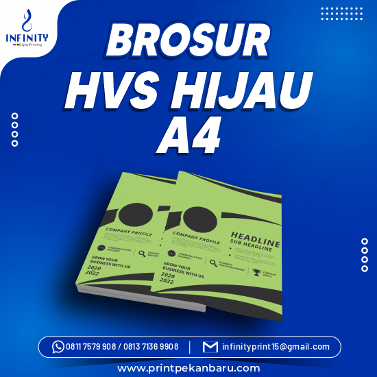 Brosur HVS 80gr Hijau A4 1 Warna Cetak Aja