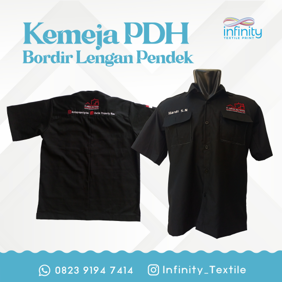 Baju PDH Bordir Lengan Pendek