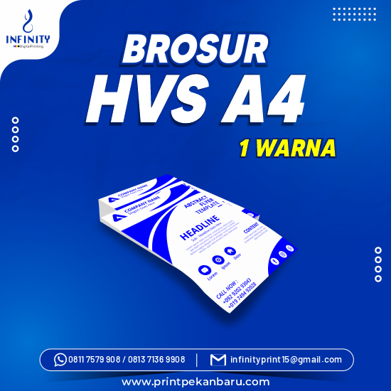 Brosur HVS 80gr  A4 1 Warna Cetak Aja