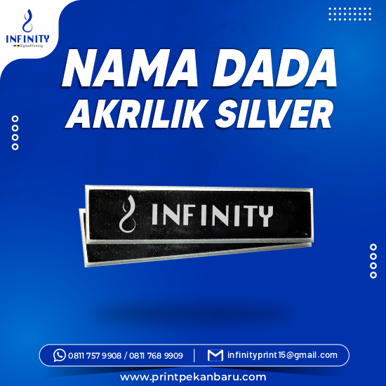 Nama Dada Akrilik Silver