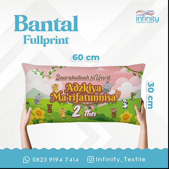 Bantal Fullprint Ukuran 30 x 60 cm