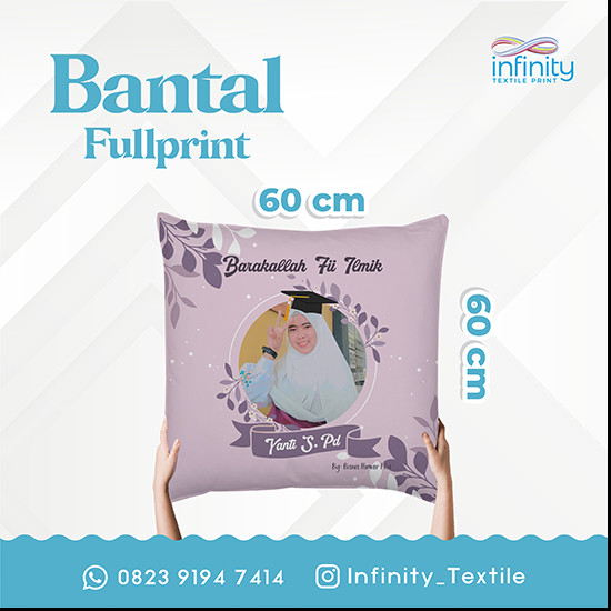 Bantal Fullprint Ukuran 60 x 60 cm