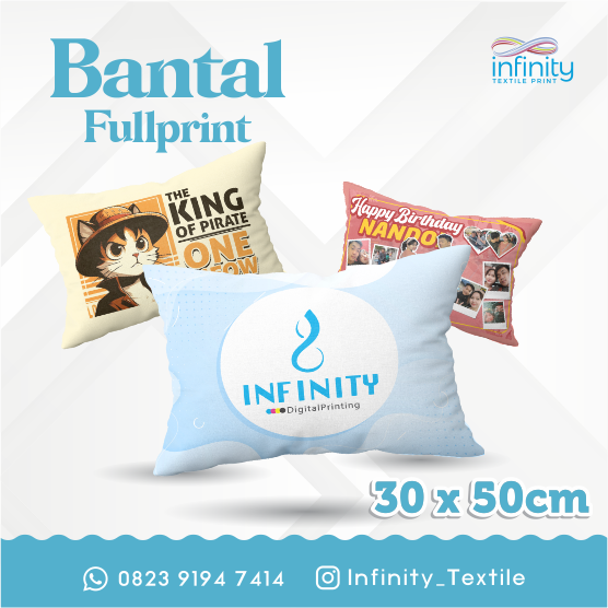 Bantal Fullprint Ukuran 30 x 50 cm