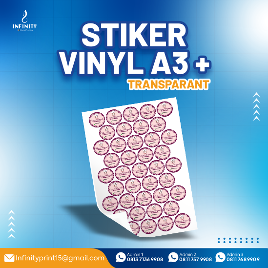 Stiker Vinyl A3+ Transparan